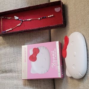 Hello Kitty Compact Mirror & Lucky Brand Necklace